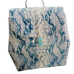 Brahmin Sadie Mesmerized Turquoise Melbourne Backpack Purse New